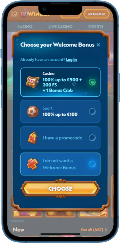 registro e iniciar sesión en Win Bay España