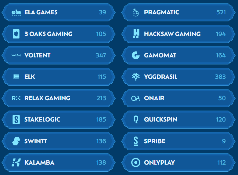 Proveedores de juego en WinBay Casino