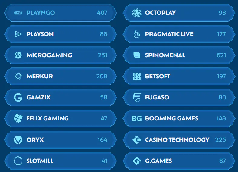 Proveedores de juego en WinBay Casino